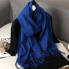 Women's Winter Scarf, Thick Cashmere-Look Pashmina Shawl with Tassels, Windproof Wrap, 175+ cm (69+ in) — 62 Colors