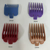 Universal Hair Clipper Guide Combs 1.5/3/4.5mm – Color-Coded Plastic Trimmer Guards (Green, Purple, Red)