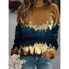 Plus Size Printed Knit Sweater for Women, Long Sleeve Round-Neck Pullover 1XL-5XL - Autumn Winter