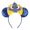 Mickey & Minnie Sequin Ear Headband with Bow – Disney-Inspired Hairband for Women & Kids, Party Cosplay