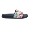 Women's Letter Print Beach Slippers, Flat PVC Casual Slides