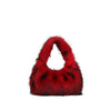 Hana Lau Women's Faux Fur Hobo Shoulder Bag – Soft Zipper Handbag, 27 cm x 14 cm (10.6 x 5.5 in)