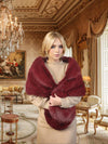 Handmade Faux Fox Fur Shawl - Polyester Long Wedding & Party Wrap (53-69 in / 135-175 cm)