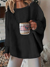 Plus Size Chunky Cable Knit Sweater Black Loose Fit Cozy Pullover