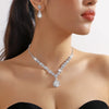 3-Piece Women's Crystal Drop Necklace & Earrings Set for Wedding and Evening