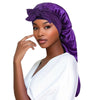 Oversized Satin Sleep Bonnet with Ribbon Breathable Elastic Turban Headwrap for Women