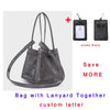 Personalized Faux Suede Bucket Bag for Women – Custom Letter Shoulder Tote, Luxury Party Handbag