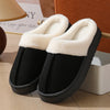 Women's Plush Fur-Lined Winter Slippers - Thick Non-Slip EVA Sole, Faux Suede Indoor House Shoes