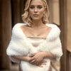 Handmade Faux Fox Fur Shawl - Polyester Long Wedding & Party Wrap (53-69 in / 135-175 cm)