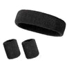 3-Pack Athletic Sweatband Set Headbands and Wristbands for Running, Cycling, Yoga (Polyester)
