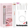 Portable USB Rechargeable Electric Nail Drill Kit – LED Light, 4-Speed Adjustable Manicure Set with Multiple Attachments