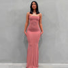 NSANGU Satin Slip Backless Maxi Dress Y2K Sleeveless Spaghetti Strap A-Line Evening Dress
