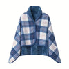 Women's Flannel Wearable Shawl Blanket – Cozy Shoulder Throw for Office, Travel & Home