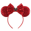 Disney Mickey Mouse Sequin Ears Headband with Bow - Halloween Party Cosplay Hairband for Women & Kids