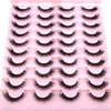 20 Pairs 3D Mink-Effect False Eyelashes Natural Long Full Strip Lashes (10–15 mm / 0.4–0.6 in) DIY Makeup Kit