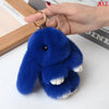 Fluffy Real Rabbit Fur Bunny Pom Pom Keychain 15 cm (5.9 in) for Bag & Car