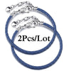 2-Pack Leather Chain Charm Bracelets with Beads – Handmade Couples Pulsera Jewelry (Unisex)