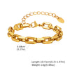Chunky Toggle Link Bracelet for Women, Stainless Steel Gold and Silver Plated, Tarnish-Resistant