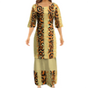 Women's Summer Puffed Sleeve Ankle-Length Printed Loose Casual Party Dress