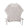 Hollow Knit Bow Pullover - Women's Casual Short-Sleeve Lace-Up Round Neck Sweater