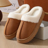 Women's Plush Fur-Lined Winter Slippers - Thick Non-Slip EVA Sole, Faux Suede Indoor House Shoes