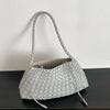 PU Hand-Woven Women's Bucket Shoulder Bag Vegetable Basket Sailboat Style Casual Vacation Handbag