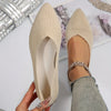 Women's Pointed Toe Knitted Slip-On Flats – Breathable Ballet Loafers