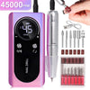 Rechargeable 45,000 RPM Portable Electric Nail Drill – Low-Noise Manicure & Salon Nail File