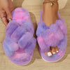Women's Faux Fur Shearling Slippers — Cozy Indoor Slip-On with Instep & Toe Strap, EVA Sole