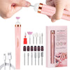 Portable USB Rechargeable Electric Nail Drill Kit – LED Light, 4-Speed Adjustable Manicure Set with Multiple Attachments