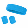3-Pack Athletic Sweatband Set Headbands and Wristbands for Running, Cycling, Yoga (Polyester)