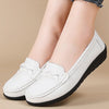 Women's Soft Leather Slip-On Loafers Casual Flats, White
