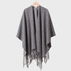 Women's Winter Poncho Shawl – Double-Sided Thick Pashmina-Style Cape, Luxury Blanket Scarf & Cloak