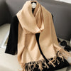 Women's Winter Scarf, Thick Cashmere-Look Pashmina Shawl with Tassels, Windproof Wrap, 175+ cm (69+ in) — 62 Colors