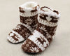 Women's Winter Faux Fur Slipper Boots — Fleece-Lined Elk & Snowflake Design, Non-Slip Indoor Home Shoes (25 cm / 9.8 in, EU 36-38 / US 5-7)