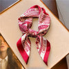 Luxury Satin Square Scarf 90 x 90 cm (35 x 35 in) – Polyester Twill Kerchief, Letter Print Sun-Protective Shawl for Women
