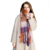 Luxury Cashmere-Blend Winter Scarf for Women – Thick Warm Shawl with Tassels, Soft Fluffy Solid & Plaid