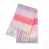 Women's Winter Thick Plaid Pashmina Scarf - Soft Polyester Shawl Wrap, 175+ cm (69+ in) Fuzzy Tassel