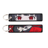 Anime Embroidered Keychain Double-Sided Key Fob 3 x 13 cm (1.2 x 5.1 in) for Backpacks Cars Motorcycles Gift