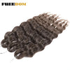 Synthetic Braiding Hair Extensions 24 in (60 cm) Loose Deep Wave Ombre Brown Rainbow Twist Crochet 3-Pack