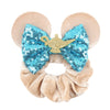 Disney Mouse Ears Sequin Velvet Bow Elastic Headband 4 in (10 cm) – Women's & Girls Party Hair Accessory