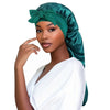 Women long Oversized Elastic Satin Bonnet Sleeping Cap With Ribbon Breathable Sleeping Cap Turban Sleep Headwear Bandanas