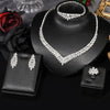 Classic Rectangular Cubic Zirconia Bridal Necklace and Earring Set CZ Wedding Jewelry