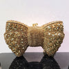 Rhinestone Bow Evening Clutch Minaudiere - Sparkling Bridal Wedding Bag 18 cm (7.1 in) with Chain