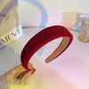 Vintage Red Velvet Headband for Women – Padded Wool-Style Hairband, Christmas Hair Accessory