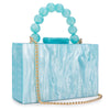 Acrylic Clear Small Square Clutch Bag – Chain Shoulder Evening Bag for Wedding & Party