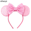 Disney Minnie Sequin Ear Headband with Polka Dot Bow, Girls & Women Party Hairband, Kids DIY Hair Accessory