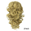Soowee Short Curly Clip-In Ponytail Extension Black to Burgundy Synthetic Heat-Resistant Fiber