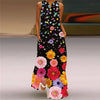 Elegant Sunflower 3D Floral Maxi Dress – Sleeveless V-Neck Summer Beach Sundress for Women