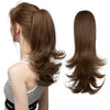 SARLA Clip-In Wavy Ponytail Extension 14 in (35 cm) - Synthetic High-Temp Fiber with Claw Clip & Elastic Band